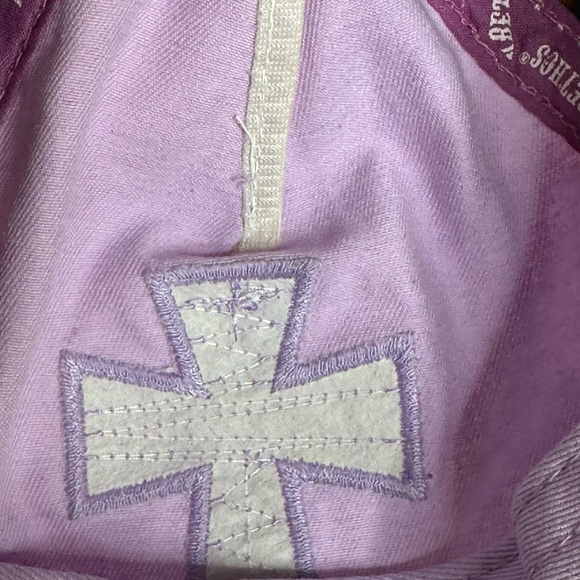 Women’s Glitzy Bella ball cap multi colored cross W/ rhinestones, distressed - Picture 6 of 10